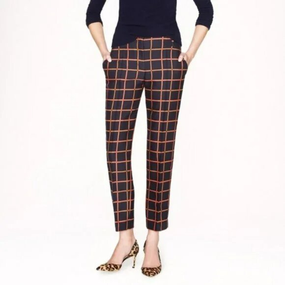 J. Crew Pants - J. CREW Cafe Cropped Pants 2 Tattersall Wool Silk NWT Business Casual Office